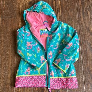 NWT, kids Stephen Joseph mermaid rain coat 5/6